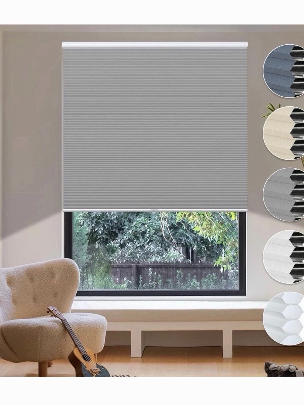 Gray No Drill Thermal Insulated Noise Reduction Window Shade - Homedemo